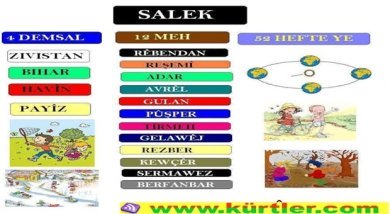 Kürtçe Gün Ay Mevsim isimleri